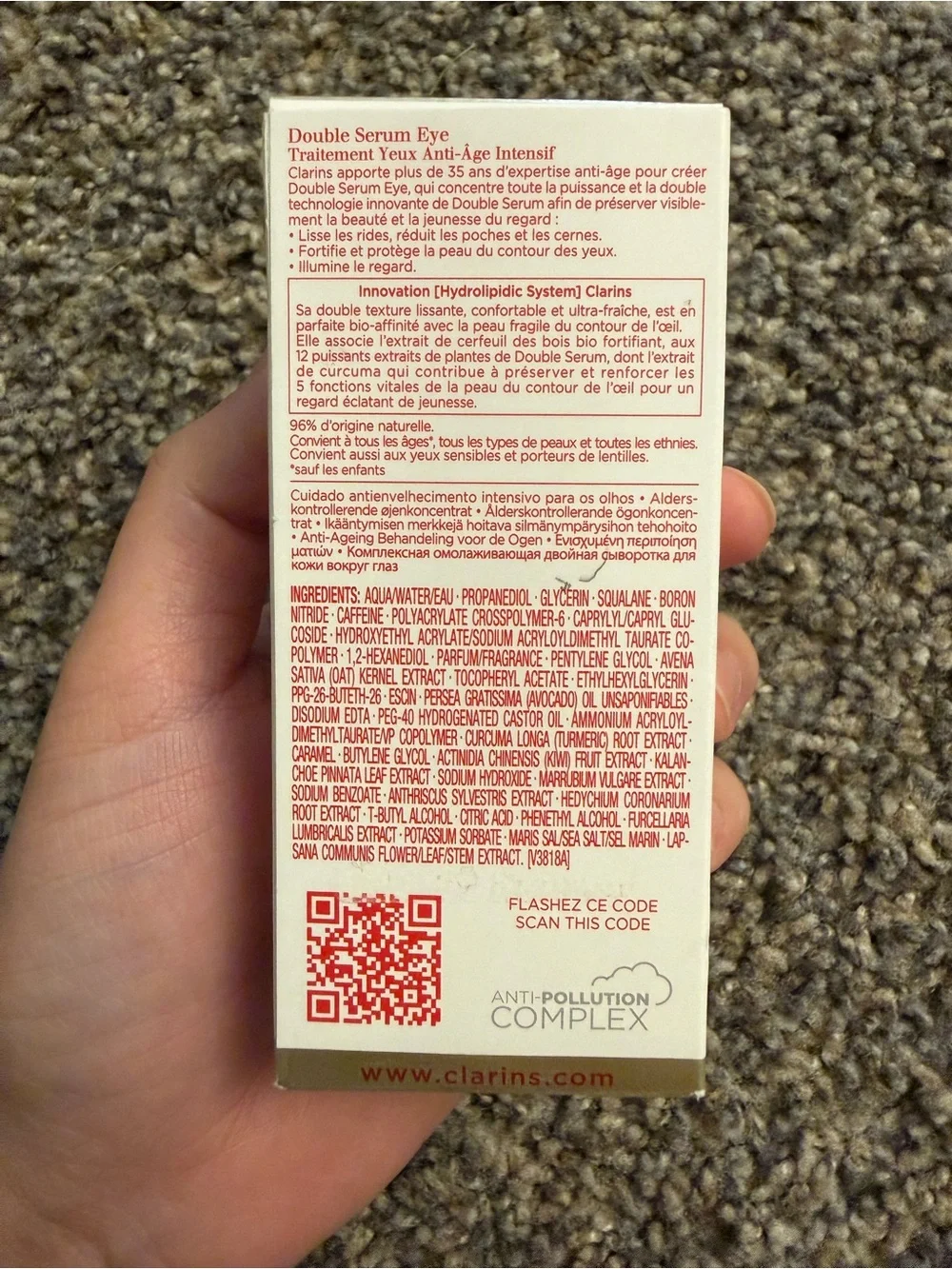 Clarins Double Serum Eye - Gold and Brown Packaging